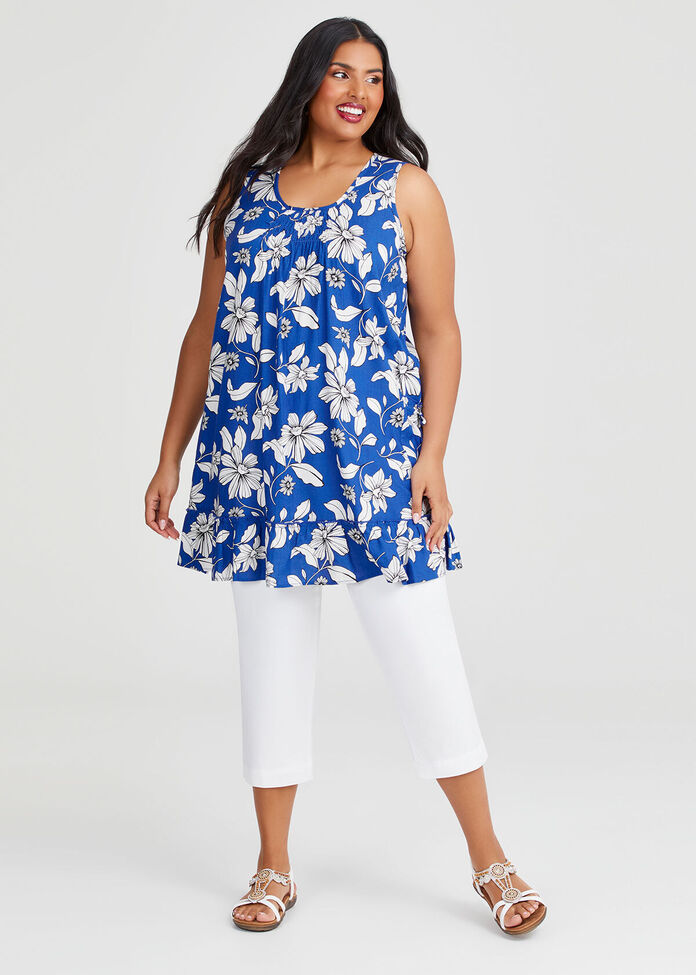 Natural Floral Pocket Tunic, , hi-res