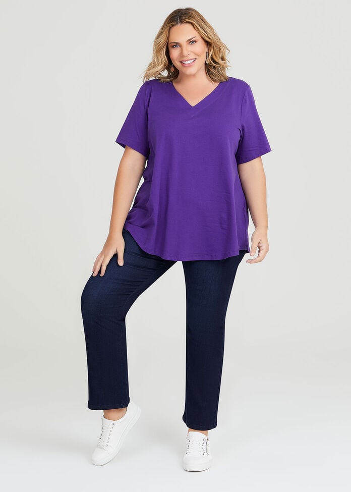 Organic V-neck Swing Basic Tee, , hi-res