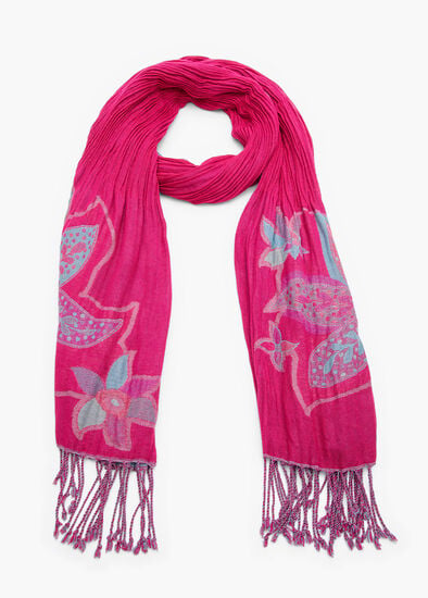 Plus Size Pink Jacquard Scarf