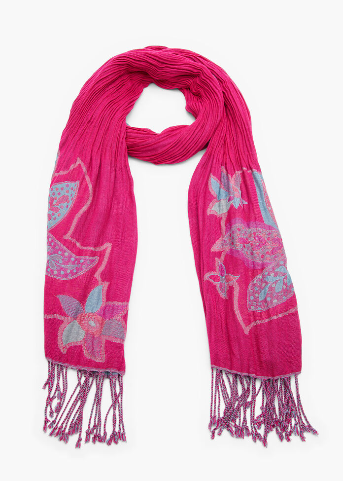 Pink Jacquard Scarf, , hi-res