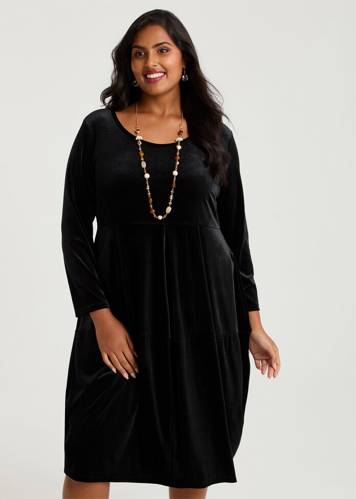 Tulip Empire Velour Dress, , hi-res