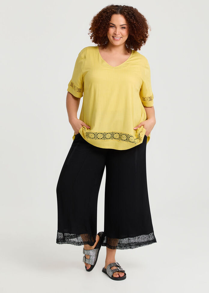 Lace Insert Natural Top, , hi-res