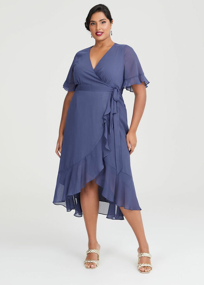 Shop Plus Size Lydia Yoryu Wrap Cocktail Dress in Purple Taking Shape AU