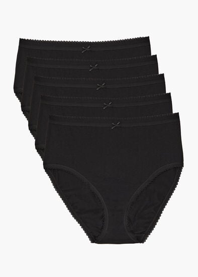 Plus Size 5 Pack Cotton Solid Briefs
