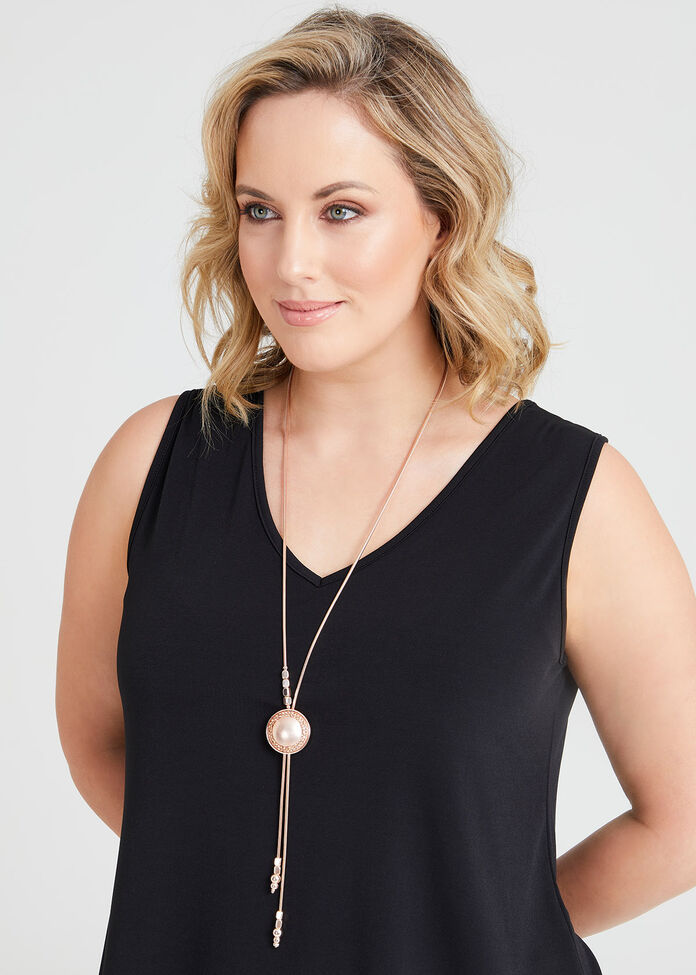 Rose Gold Tassel Necklace, , hi-res
