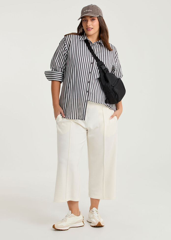 Cotton Blend Modern Stripe Shirt, , hi-res