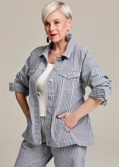 Plus Size Cotton Denim Shacket