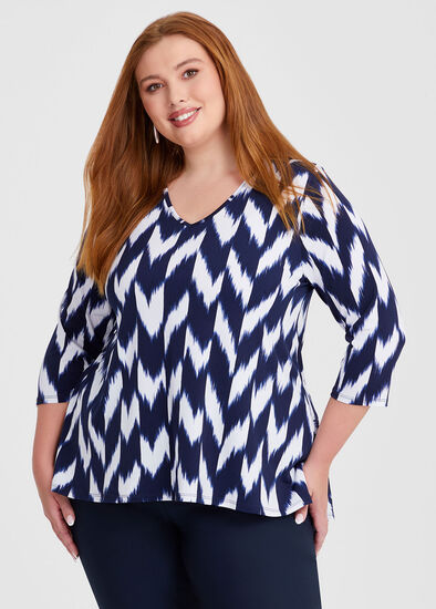Plus Size Ikat Peplum Luna Top