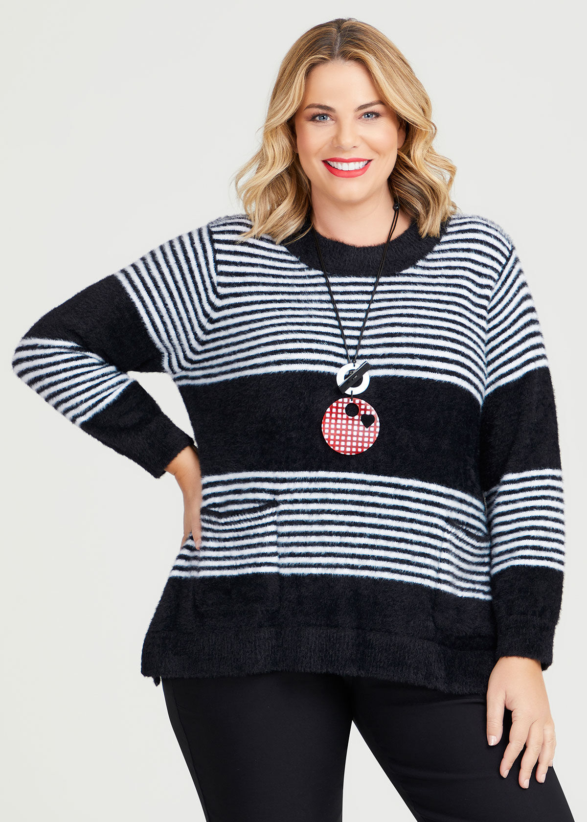 Plus size fluffy jumper hot sale