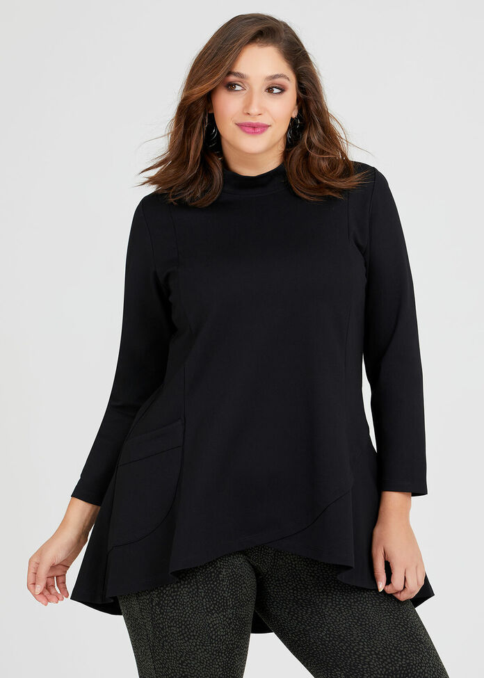 Shop Plus Size Selena Bamboo Ponte Tunic in Black | Taking Shape AU