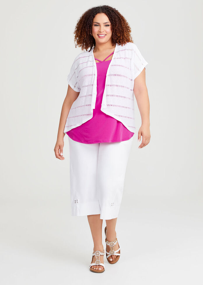 Linear Knit Cardigan, , hi-res