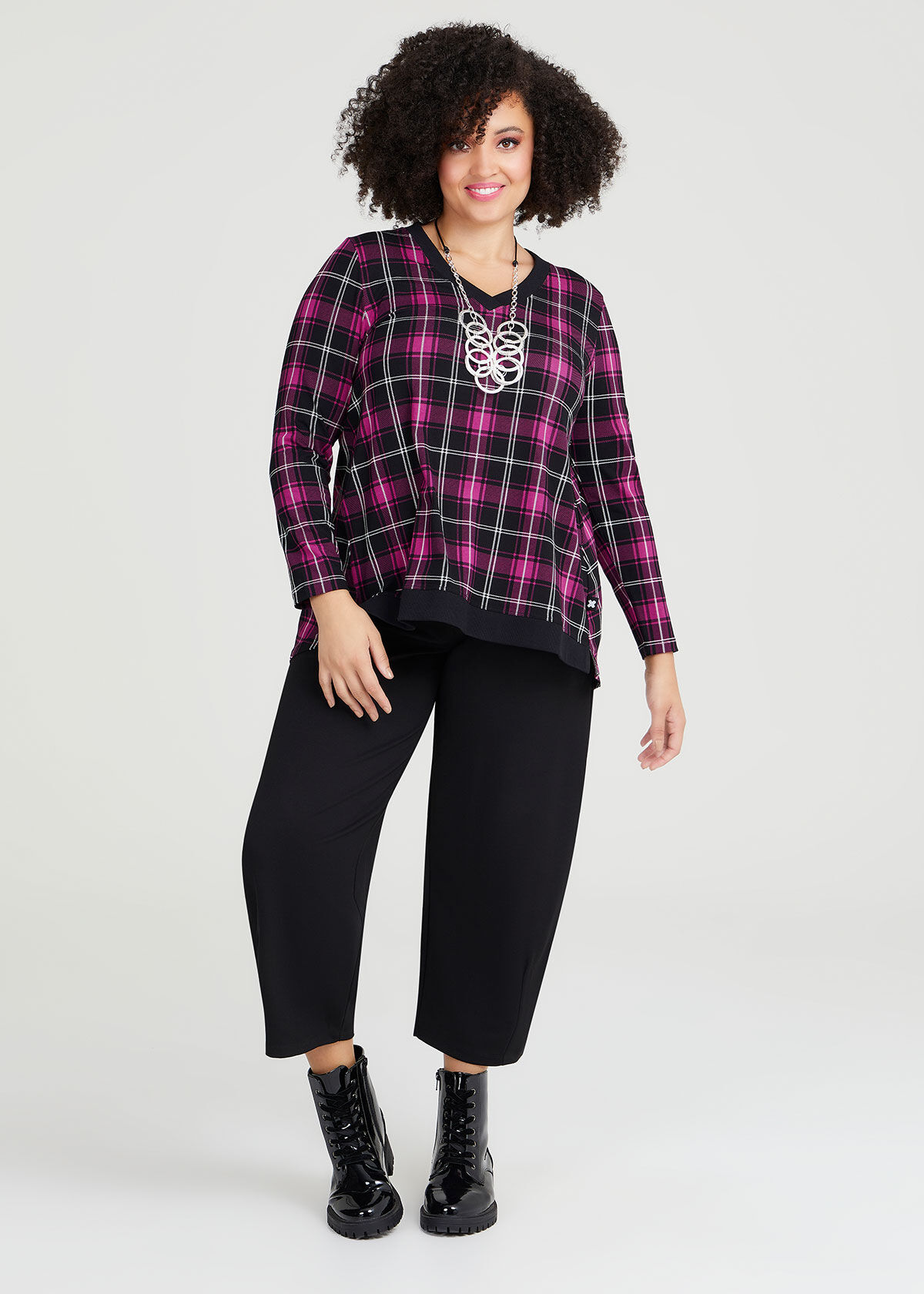 Plus size sales plaid pants