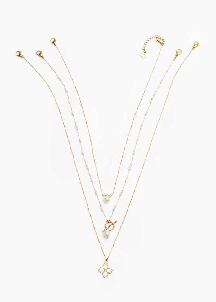 Gold Clover Multi Wear Necklace, , hi-res