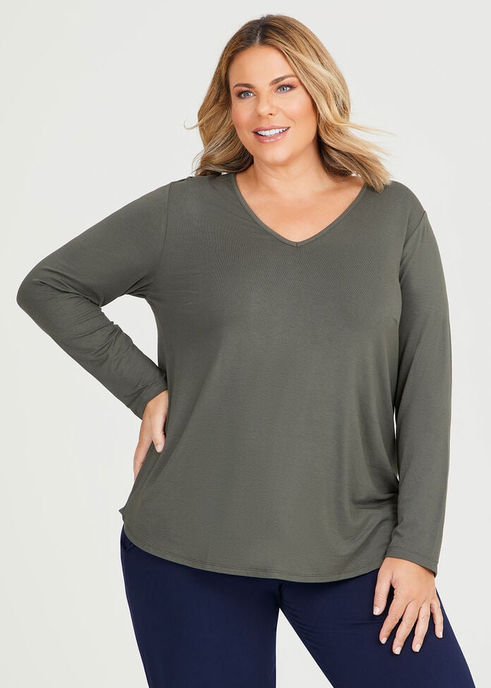 Natural Long Sleeve Everyday Tshirt, , hi-res