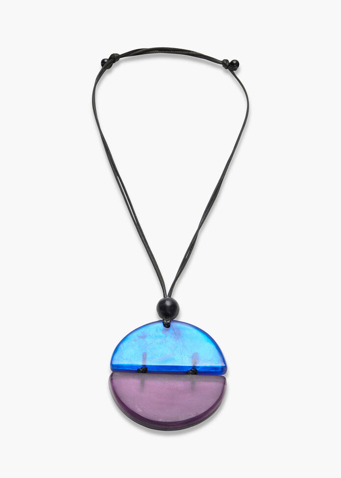 Two Tone Resin Necklace, , hi-res