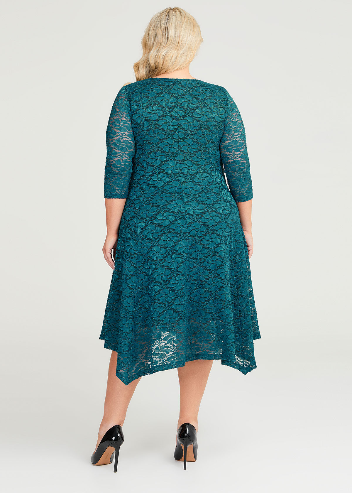 Cara high neck lace cocktail cheap dress