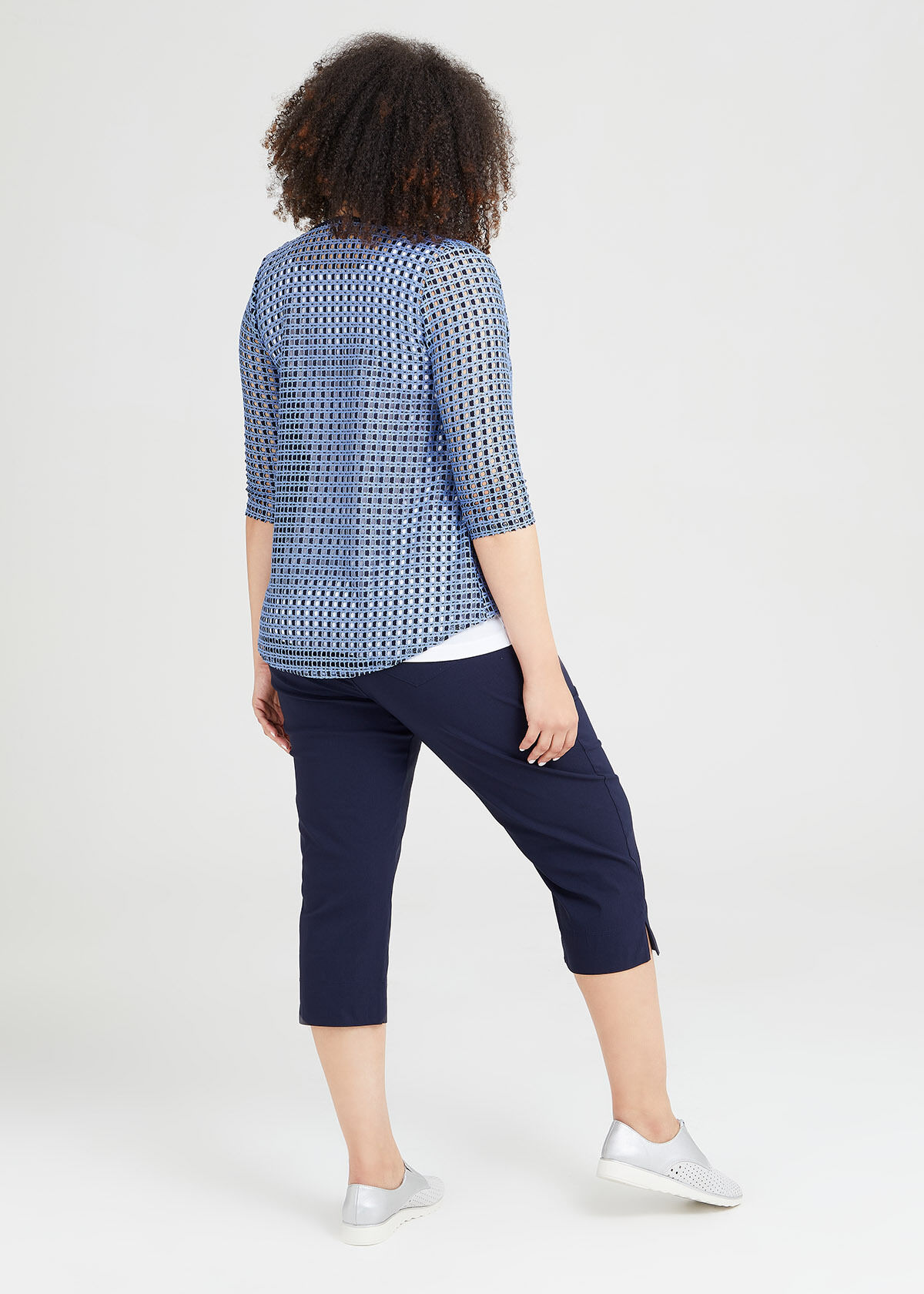 Shop Olivia 3/4 Sleeve Cardigan in Blue 