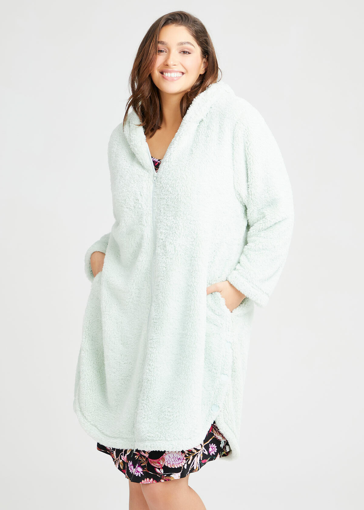 Plus size best sale zip dressing gown