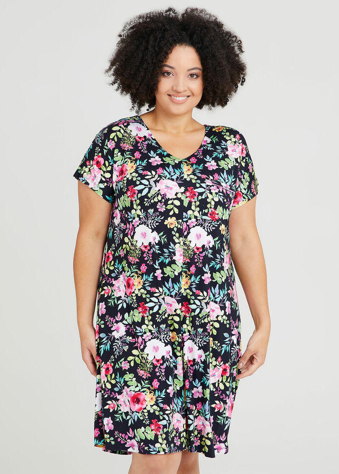 Shop Plus Size Bamboo Blooms Relaxed Nightie in Multi | Sizes 12-30 ...