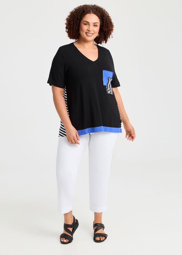 Natural Holiday Stripe Top, , hi-res