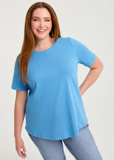 Plus Size Organic Cotton Crew Neck T-shirt