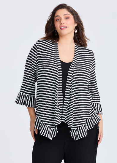 Plus Size Ruffle Detail Cardigan