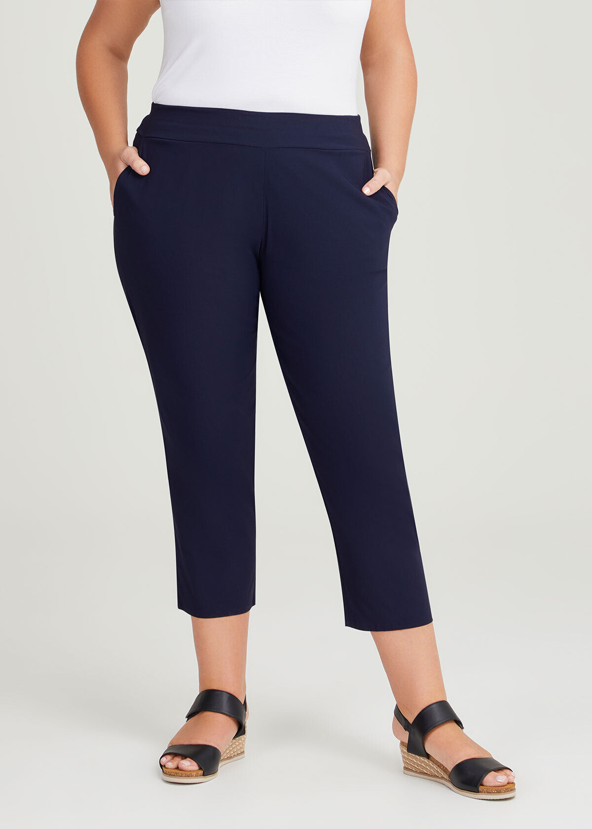Alivia Ford Women's Plus Size Roll Cuff Denim Capri Jeans with Printed Belt  - Walmart.com