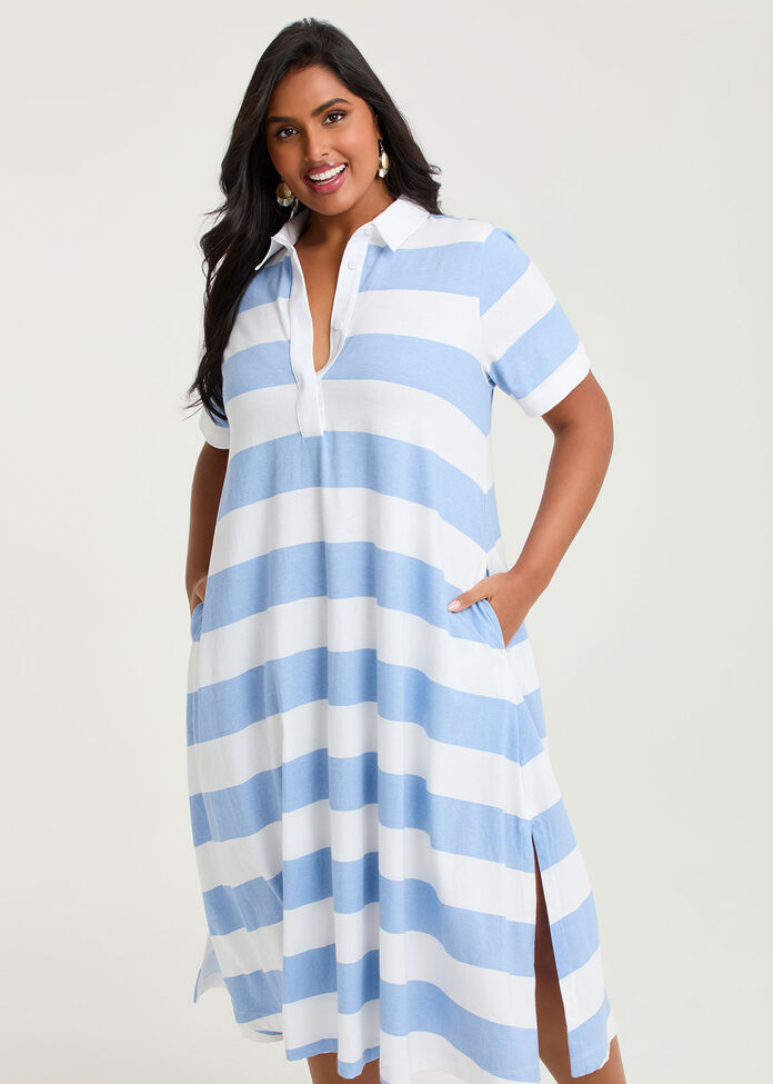 Cotton Maxi Polo Dress, , hi-res