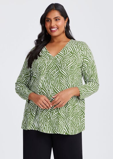 Plus Size Natural Milla Abstract Top