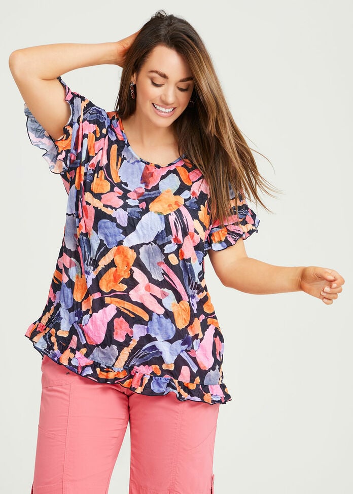 Shop Plus Size Abstract Watercolour Top in Multi | Sizes 12-30 | Taking ...