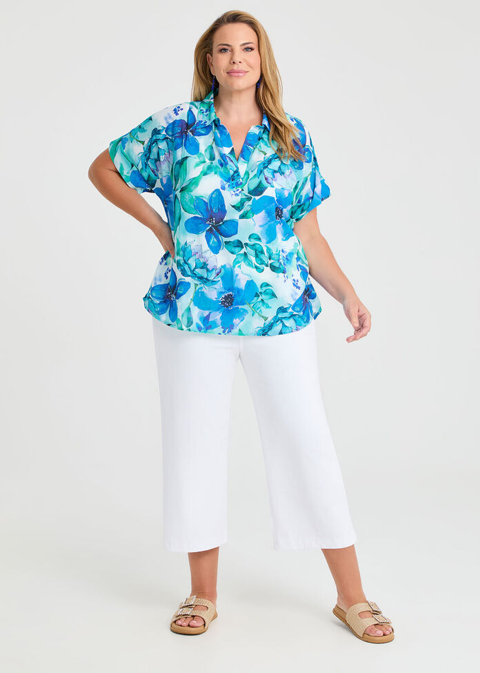 Cotton Garden Isle Print Top, , hi-res