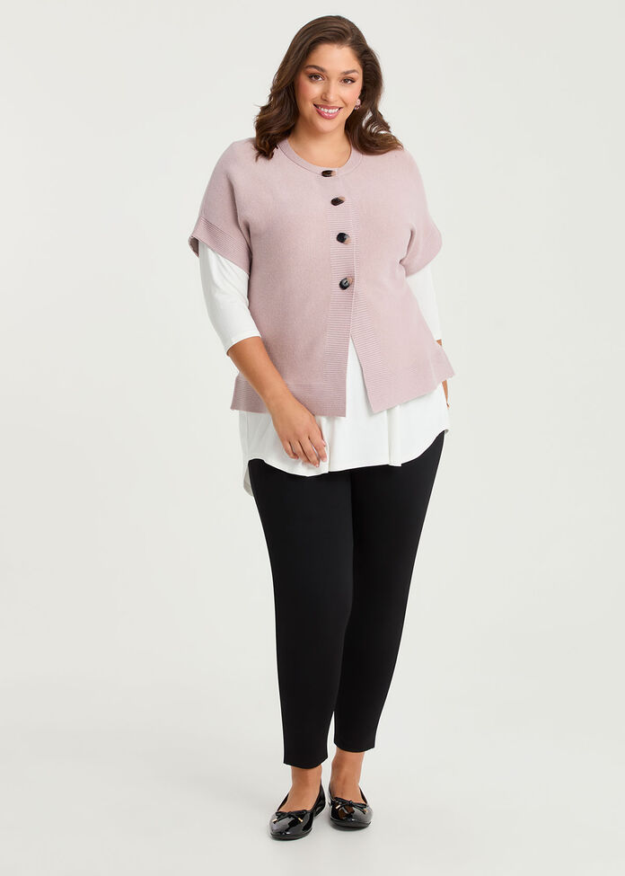 Button Cosy Knit Natural Cardigan, , hi-res