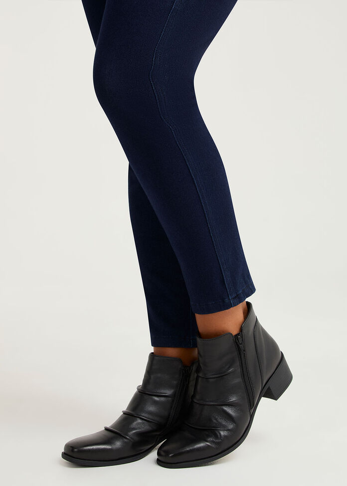 Leather Ruched Ankle Boot, , hi-res