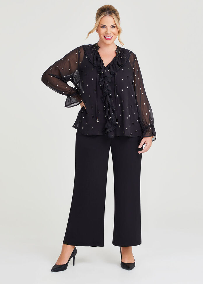 Pan Ruffle Smock Blouse, , hi-res