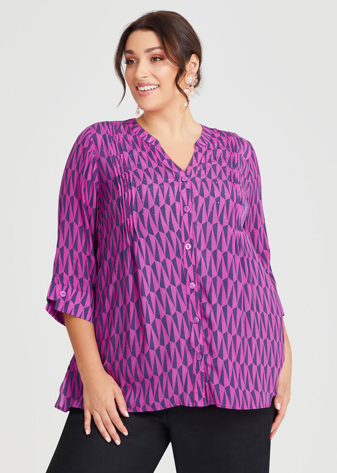 Geo Natural Sparkle Shirt, , hi-res