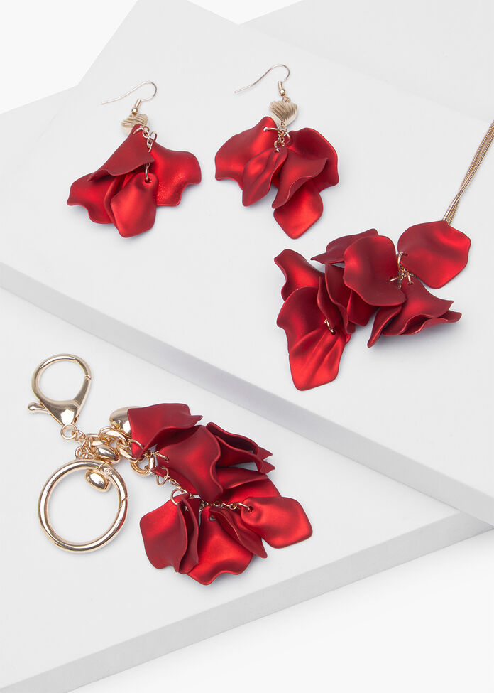 Petal Heart Drop Earrings, , hi-res