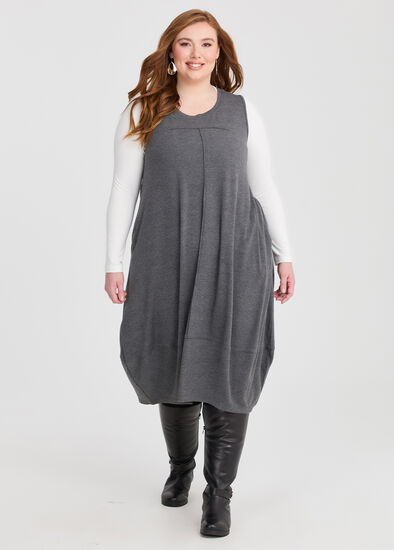 Plus Size Honeycomb Pinafore Dress