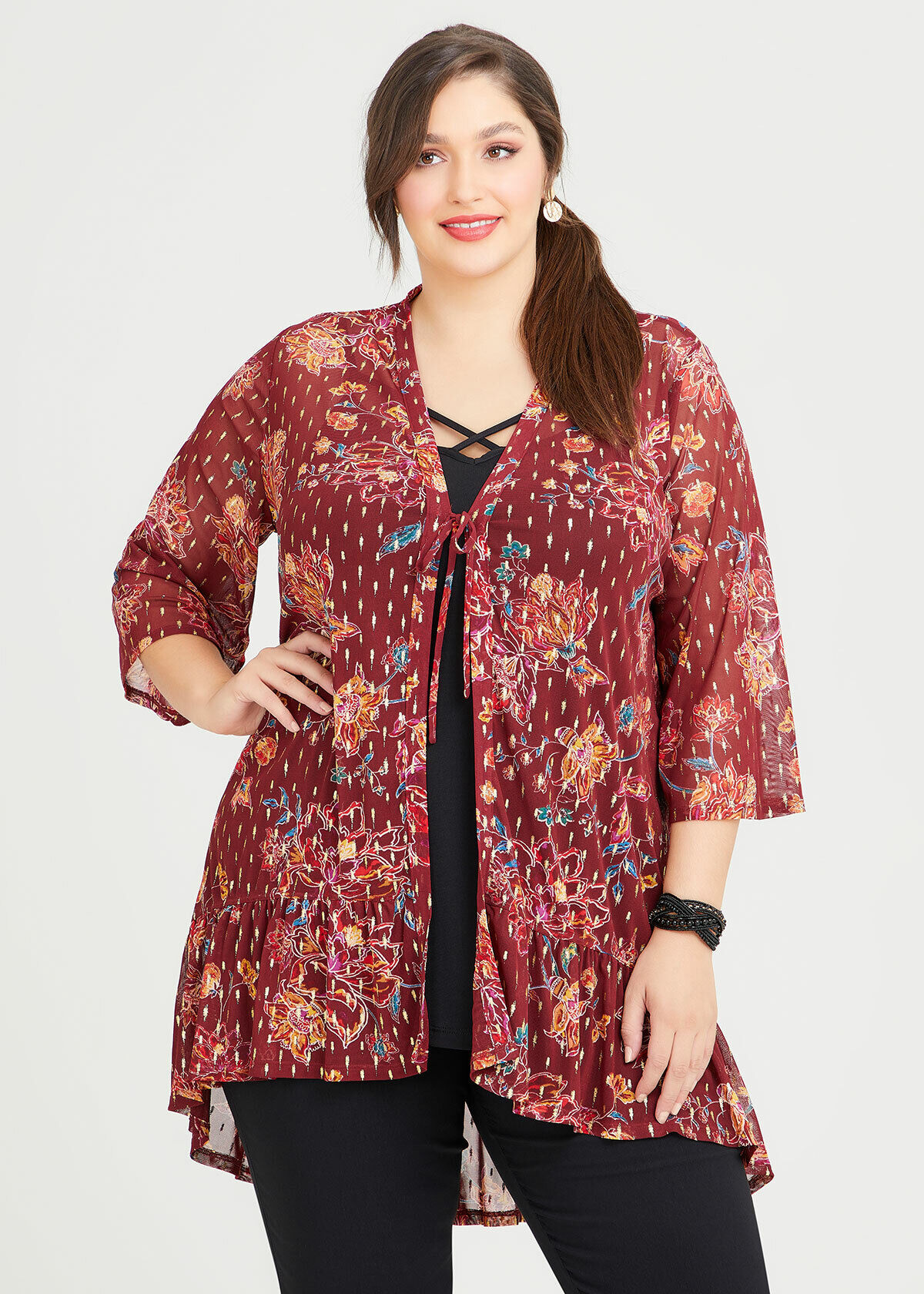Mesh cardigan plus size cheap