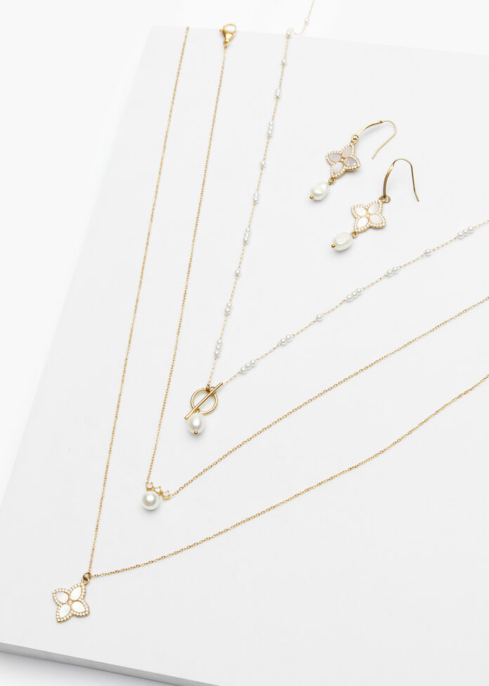 Gold Clover Multi Wear Necklace, , hi-res