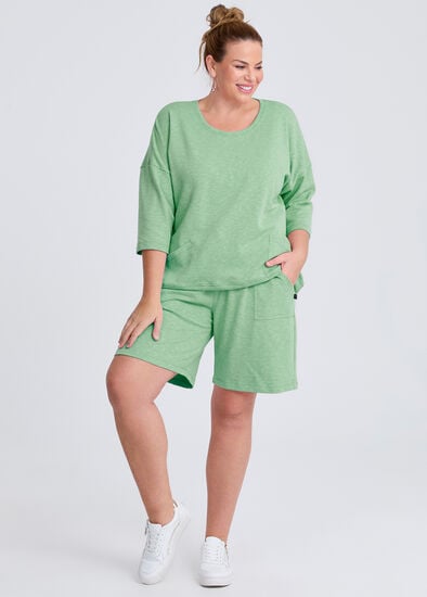 Plus Size Pull On Sweat Short