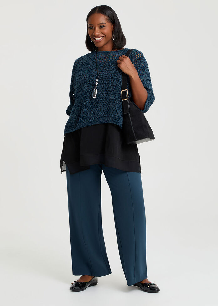 Chenille Pointelle Knit Jumper, , hi-res