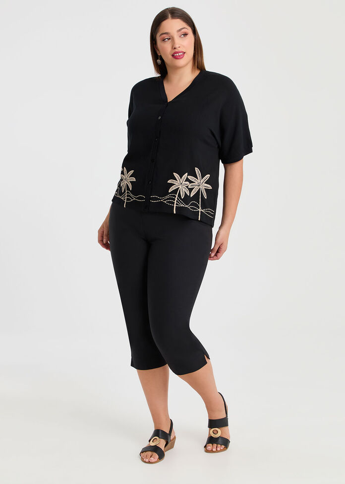 Natural Embroidery Summer Top, , hi-res