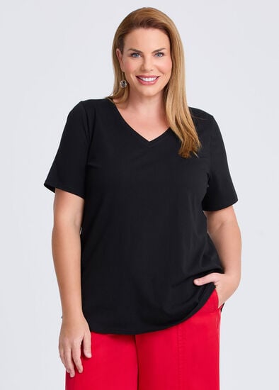 Plus Size Organic Cotton V-neck T-shirt