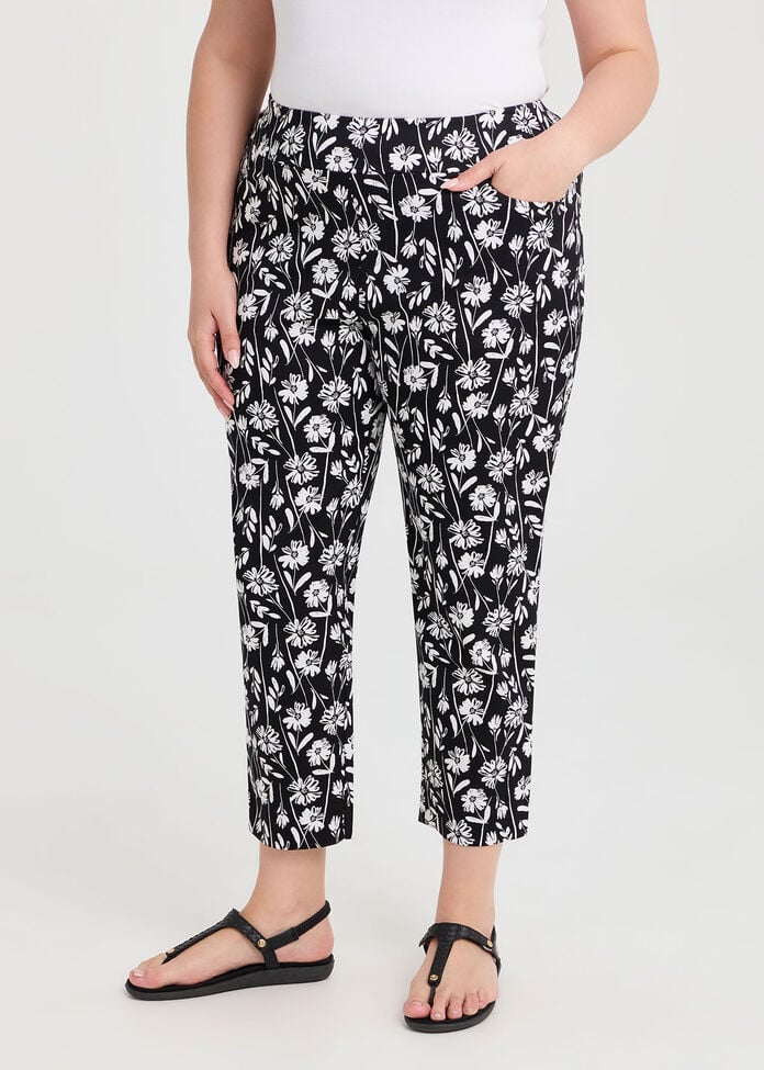 Natural Abstract Floral Pant, , hi-res