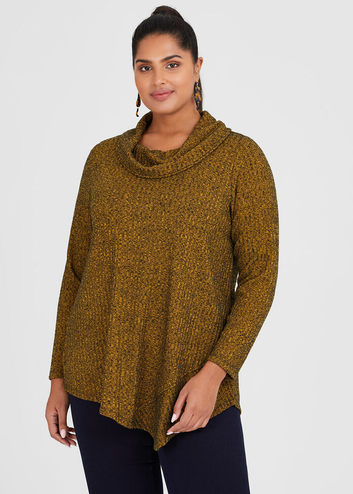 Spacedye Rib Angled Top, , hi-res