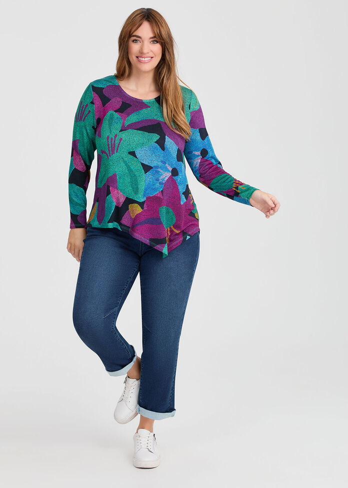 Bamboo Floral Illusion Cosy Top, , hi-res