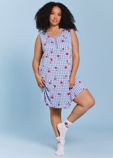 Plus Size Snoopy Gingham Nightie