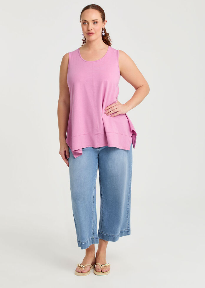 Pima Cotton Elevate Tank, SEA PINK, hi-res