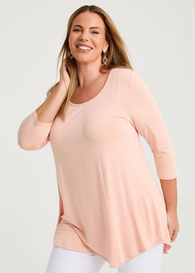 Plus Size Bamboo Base 3/4 Sleeve Top