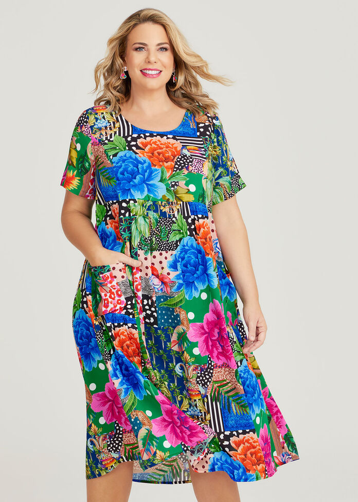Shop Plus Size Natural Bahia Cabana Dress in Multi | Taking Shape AU